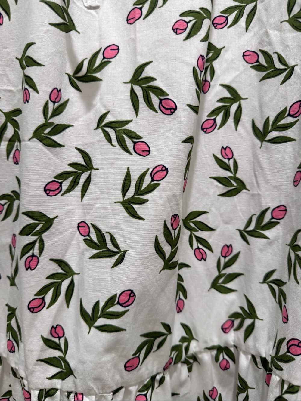 Crown and Ivy Women's White/pink floral Ruffle-Trim Dress NWT - Picture 2 of 7